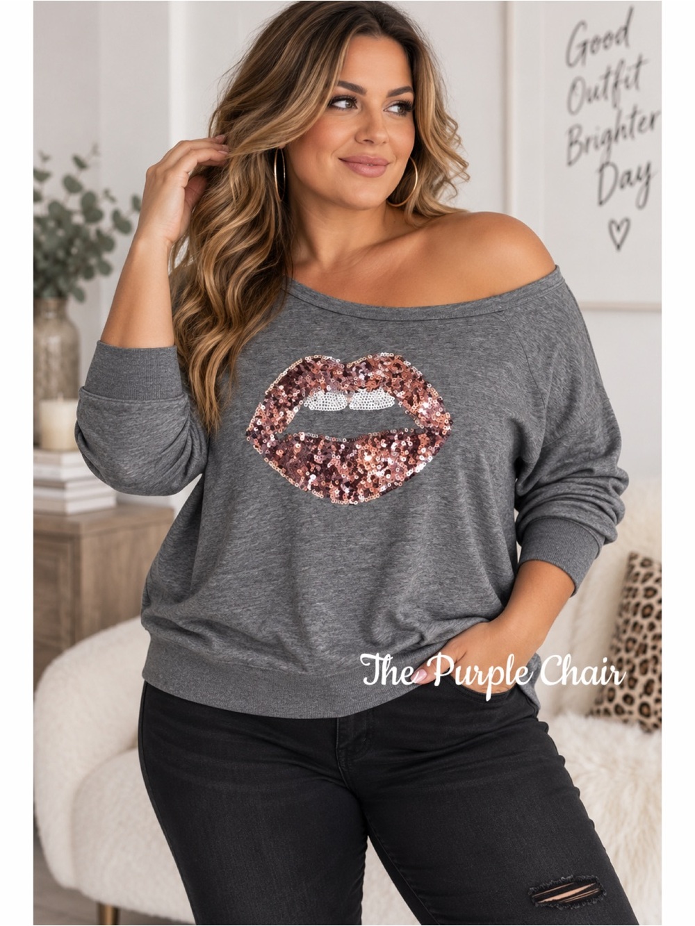 TORRID NWT Ltd Edition Breast Cancer Awareness Off Shoulder Sequin Sweatshirt